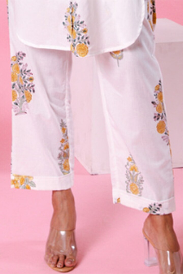 White Cotton Printed Co-Ord Set by Marche at Pernia's Pop Up Shop