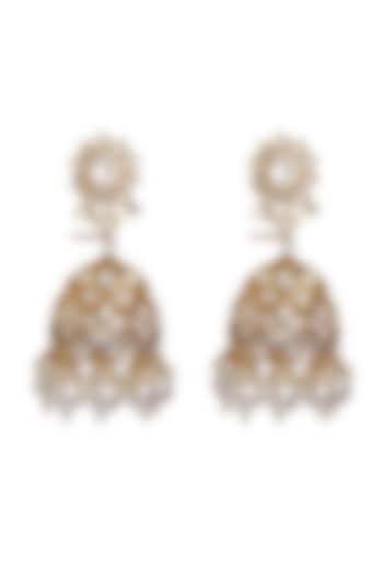 Gold Finish Semi-Precious Stone Dangler Earrins by Mae Jewellery by Neelu Kedia