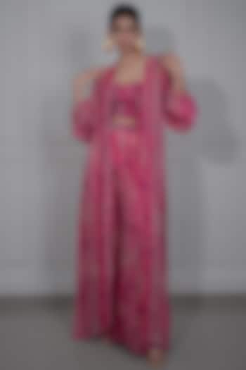 Pink Georgette Cape Set by Mansi Gajjar at Pernia's Pop Up Shop