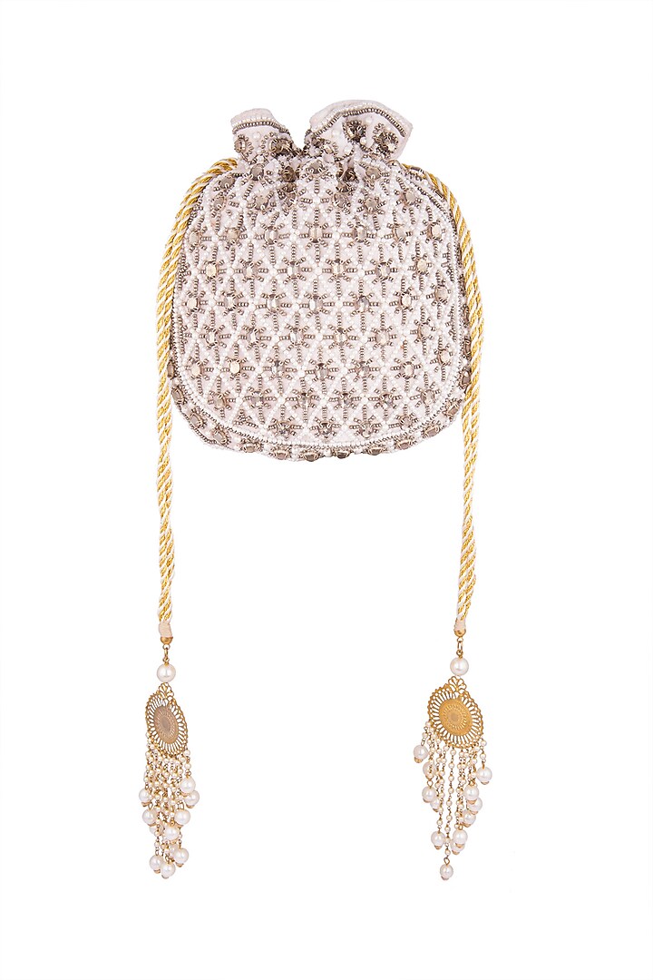 Mauve Embroidered Batwa Potli by Malaga at Pernia's Pop Up Shop