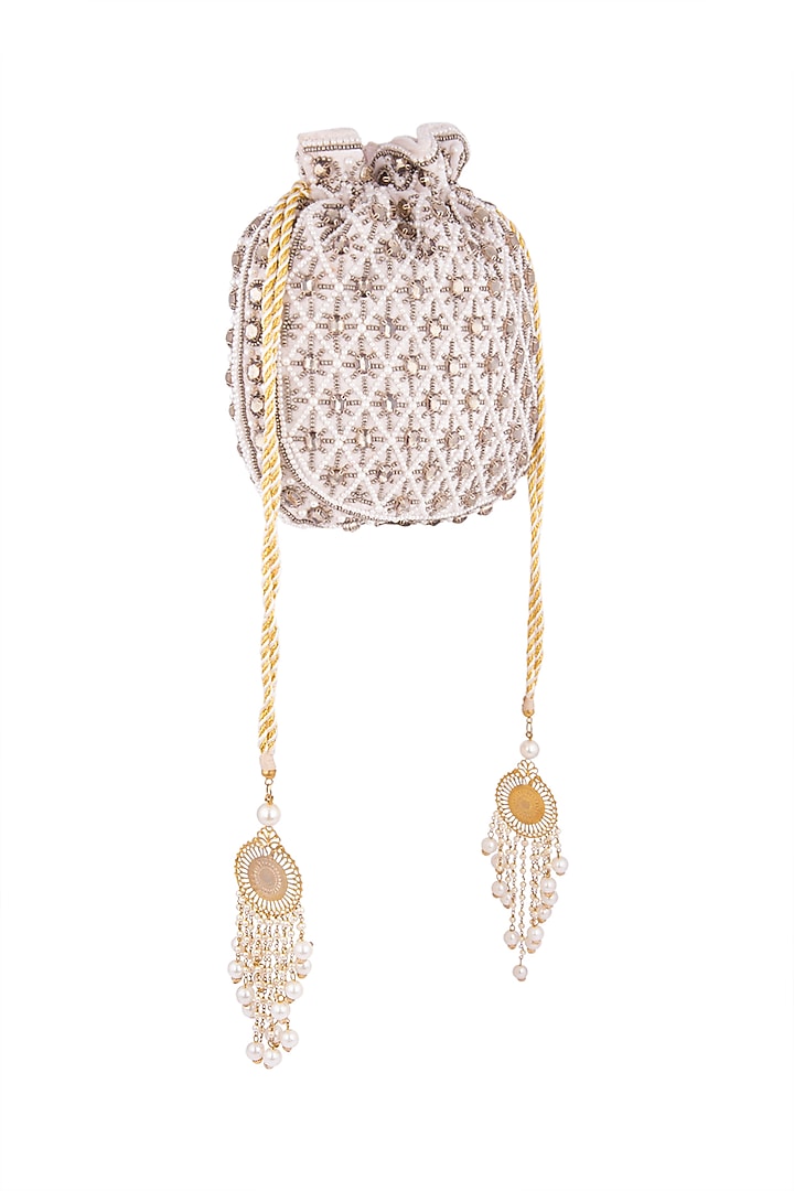 Mauve Embroidered Batwa Potli by Malaga at Pernia's Pop Up Shop