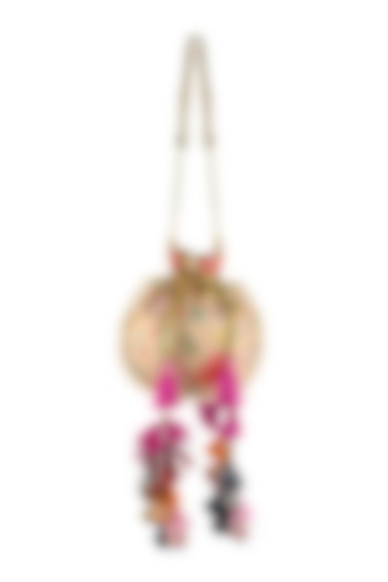Pink Organza Potli With Chain by Miar Designs