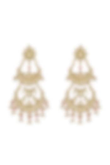 Gold Finish Beaded Chandbali Earrings by Maisara Jewelry at Pernia's Pop Up Shop