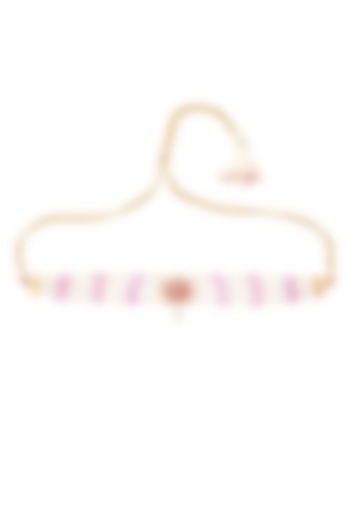 Gold Finish Pink Pearl Choker Necklace by Maisara Jewelry at Pernia's Pop Up Shop
