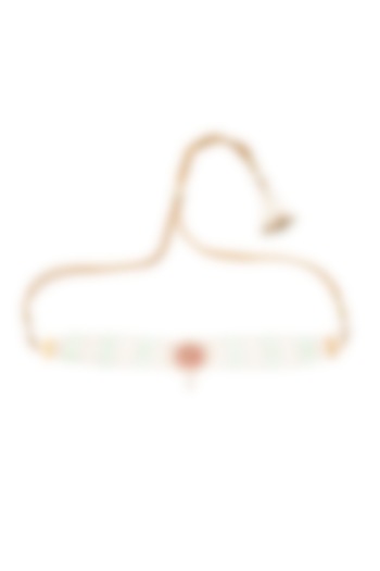 Gold Finish Mint Pearl Choker Necklace by Maisara Jewelry at Pernia's Pop Up Shop