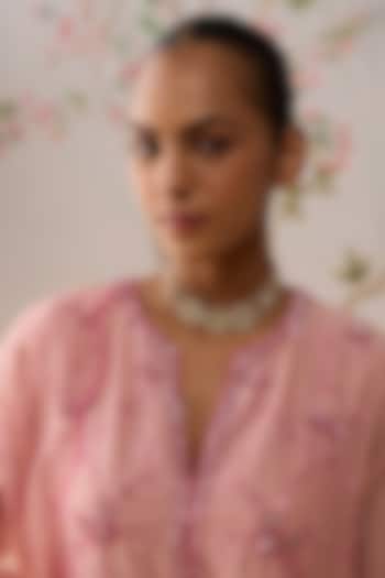 Gold Finish Pachi Kundan Polki Jadau Choker Necklace by Maisara Jewelry at Pernia's Pop Up Shop