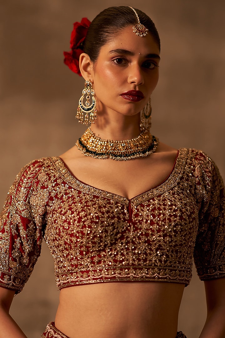 Gold Finish Multi-Colored Stone Jadau Dangler Earrings by Maisara Jewelry at Pernia's Pop Up Shop