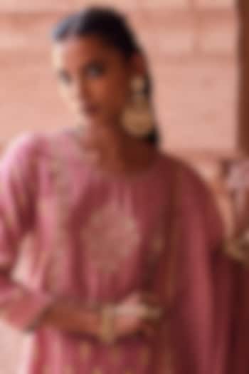 Gold Finish Kundan Polki Jadau Chandbali Earrings by Maisara Jewelry at Pernia's Pop Up Shop