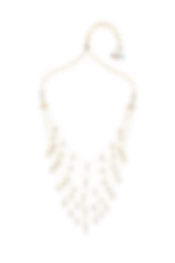 Gold Finish Rani Pink Stone Panchlada Necklace by Maisara Jewelry at Pernia's Pop Up Shop