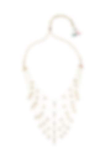 Gold Finish Green Stone Panchlada Necklace by Maisara Jewelry at Pernia's Pop Up Shop