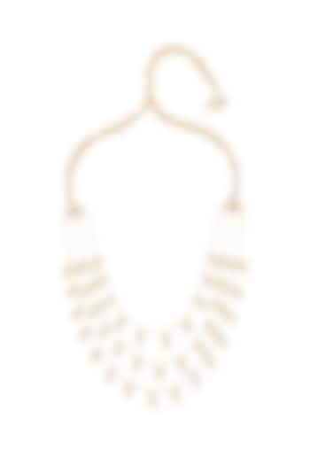 Gold Finish Kundan Pearl Teen lada Necklace by Maisara Jewelry at Pernia's Pop Up Shop
