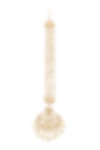 Gold Finish Jadau Kundan Polki Maangtikka by Maisara Jewelry at Pernia's Pop Up Shop