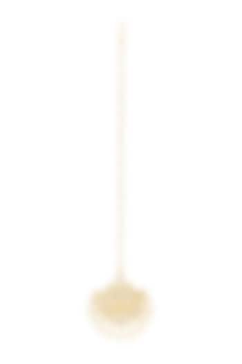 Gold Finish Pachi Kundan Polki Maangtikka by Maisara Jewelry at Pernia's Pop Up Shop