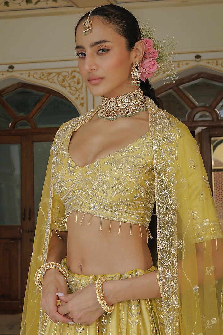 Gold Finish Kundan Polki Jadau Openable Bangles (Set Of 2) by Maisara Jewelry at Pernia's Pop Up Shop