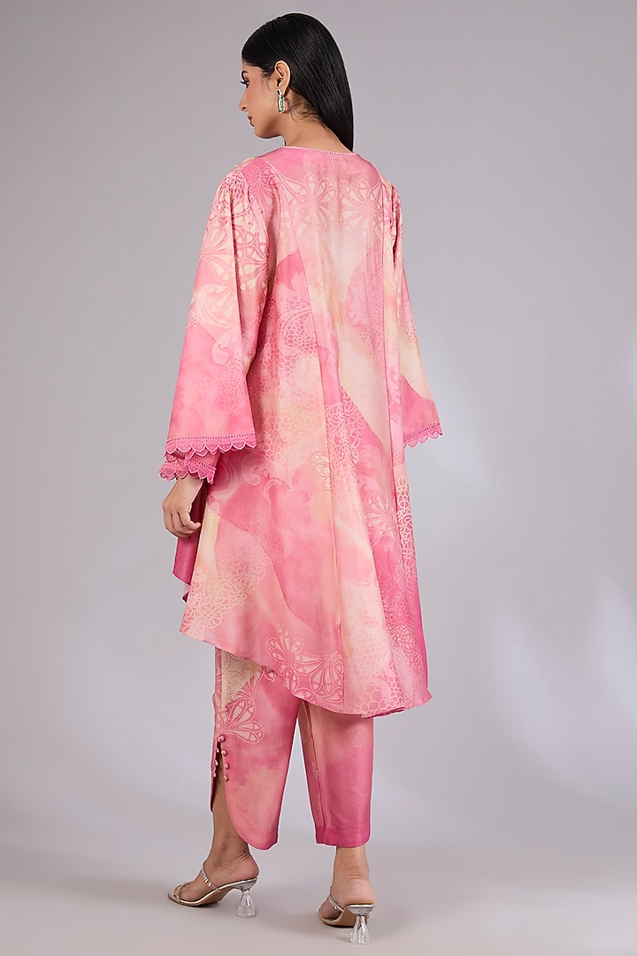 Champagne Gold Chanderi Printed Co-Ord Set by Mandira Wirk - Indian at Pernia's Pop Up Shop