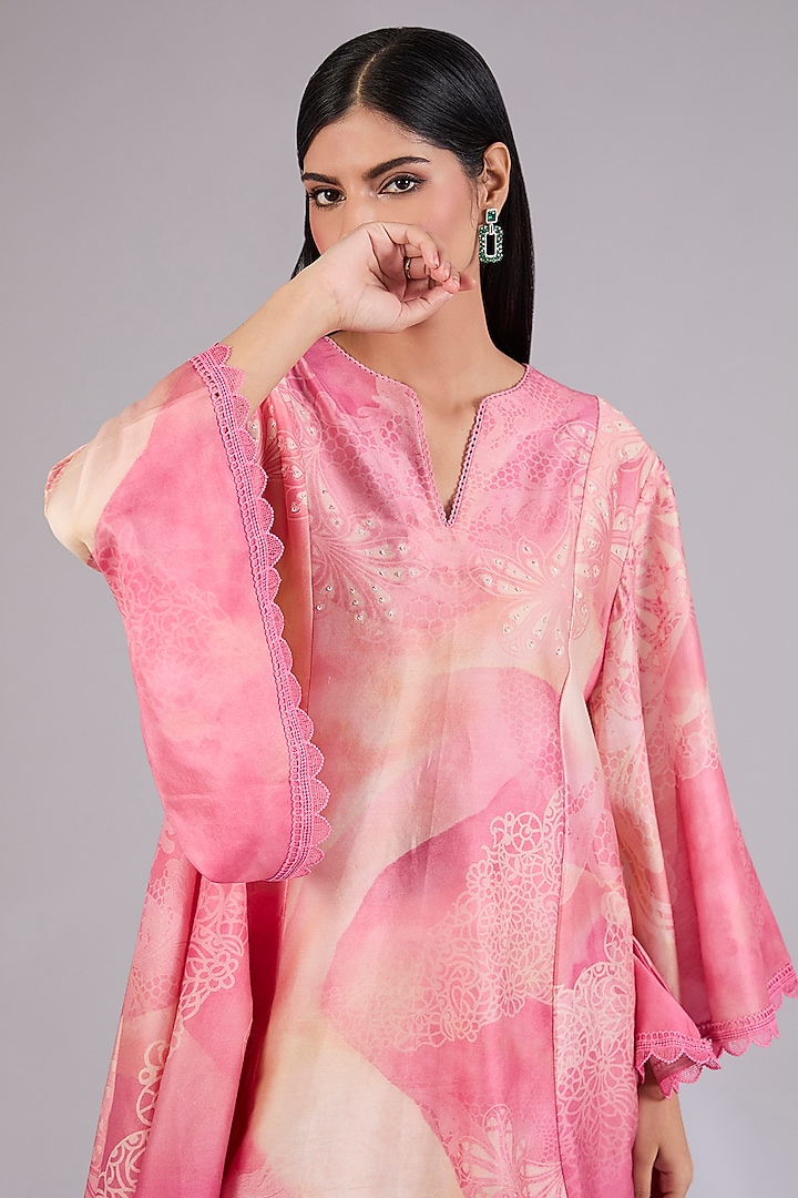 Champagne Gold Chanderi Printed Co-Ord Set by Mandira Wirk - Indian at Pernia's Pop Up Shop