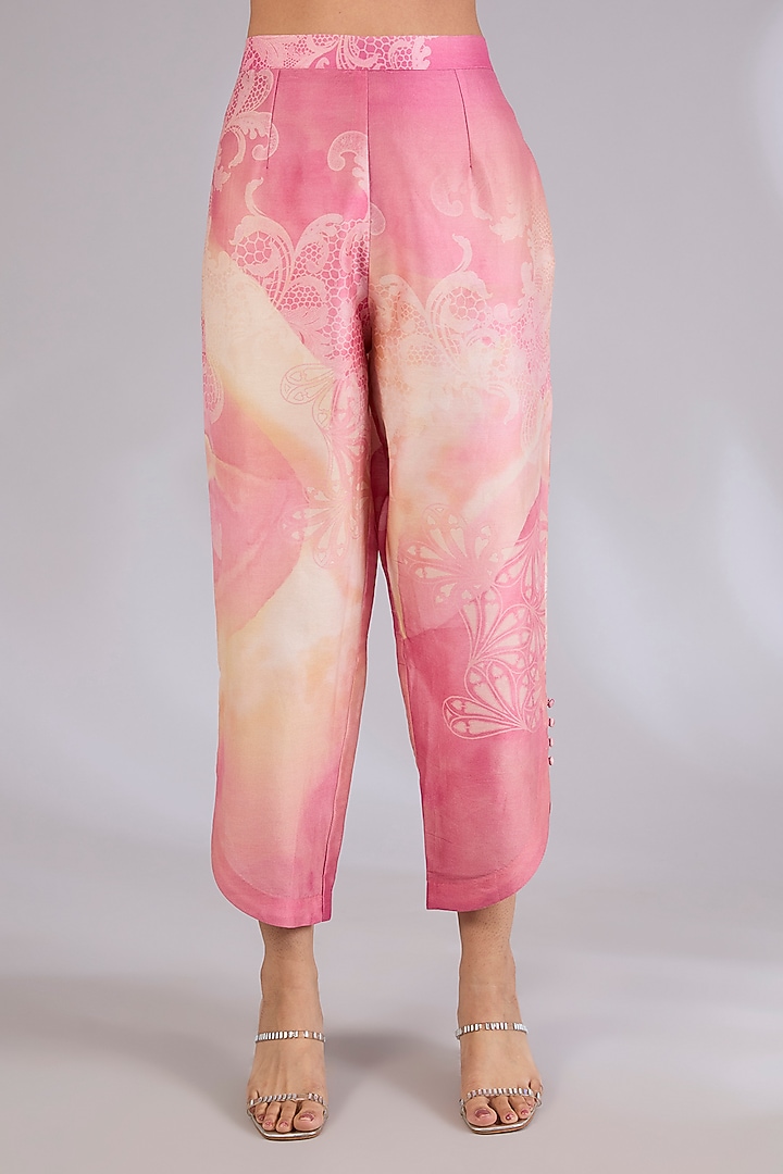 Champagne Gold Chanderi Printed Co-Ord Set by Mandira Wirk - Indian at Pernia's Pop Up Shop