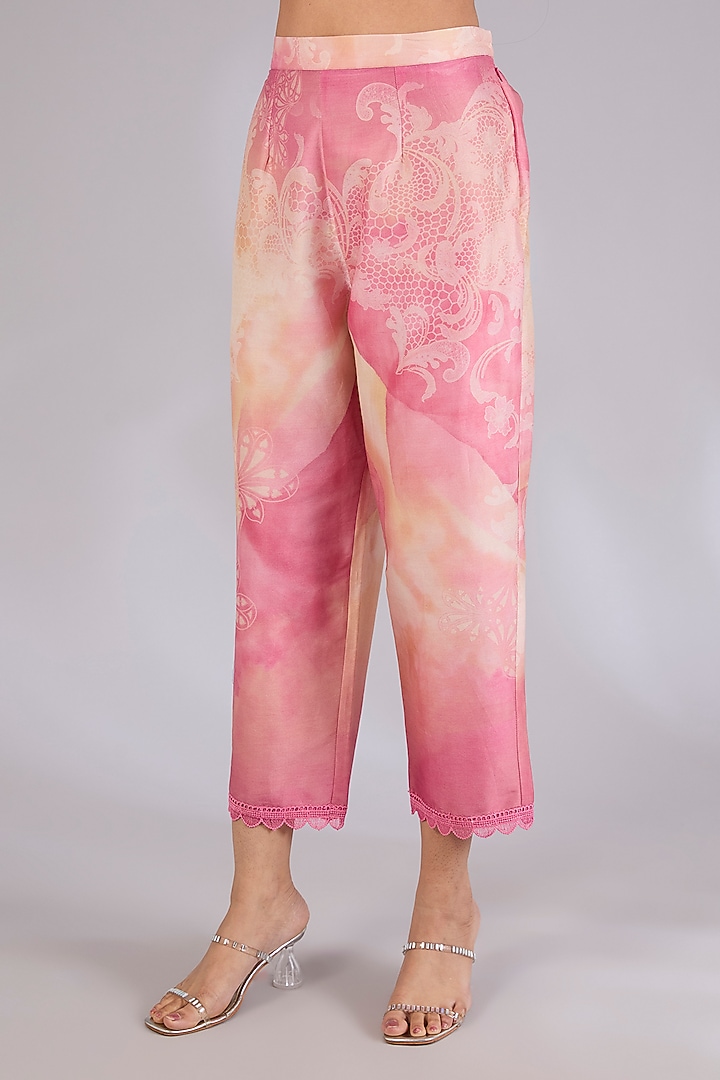 Soft Pink Chanderi Embroidered Kurta Set by Mandira Wirk - Indian at Pernia's Pop Up Shop