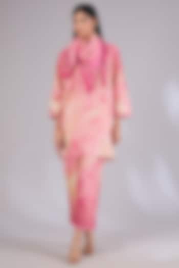 Champagne Gold Chanderi Printed Co-Ord Set by Mandira Wirk - Indian at Pernia's Pop Up Shop