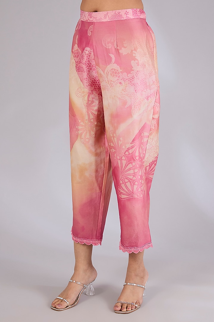 Champagne Gold Chanderi Printed Co-Ord Set by Mandira Wirk - Indian at Pernia's Pop Up Shop