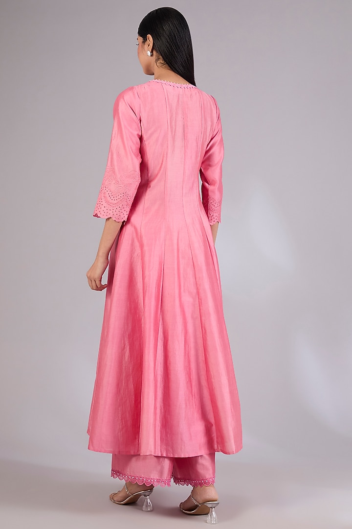 Champagne Gold Chanderi Wedding Anarkali Set by Mandira Wirk - Indian at Pernia's Pop Up Shop