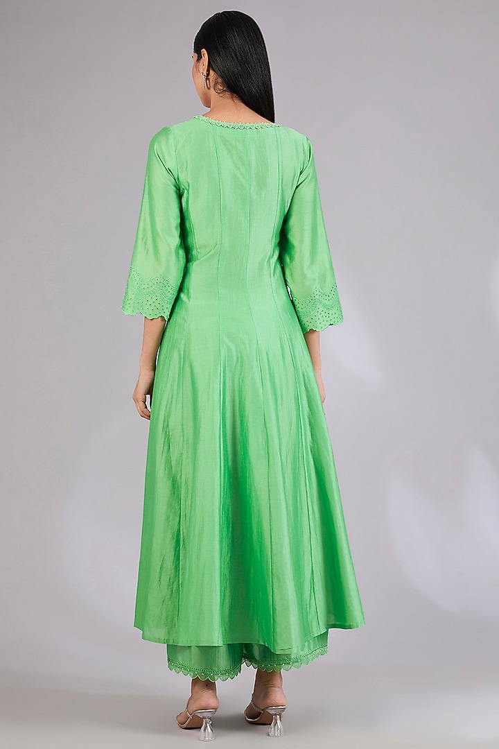 scarlett o'hara green curtain dress Buy Online Sage Green Embroidered Sharara Pants with Embroidered Cape main image 0