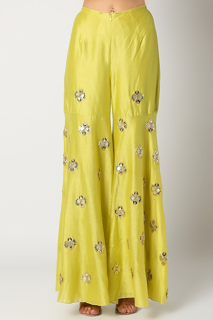 Lime Green Embroidered Wedding Sharara Set by Maison Blu at Pernia's Pop Up Shop
