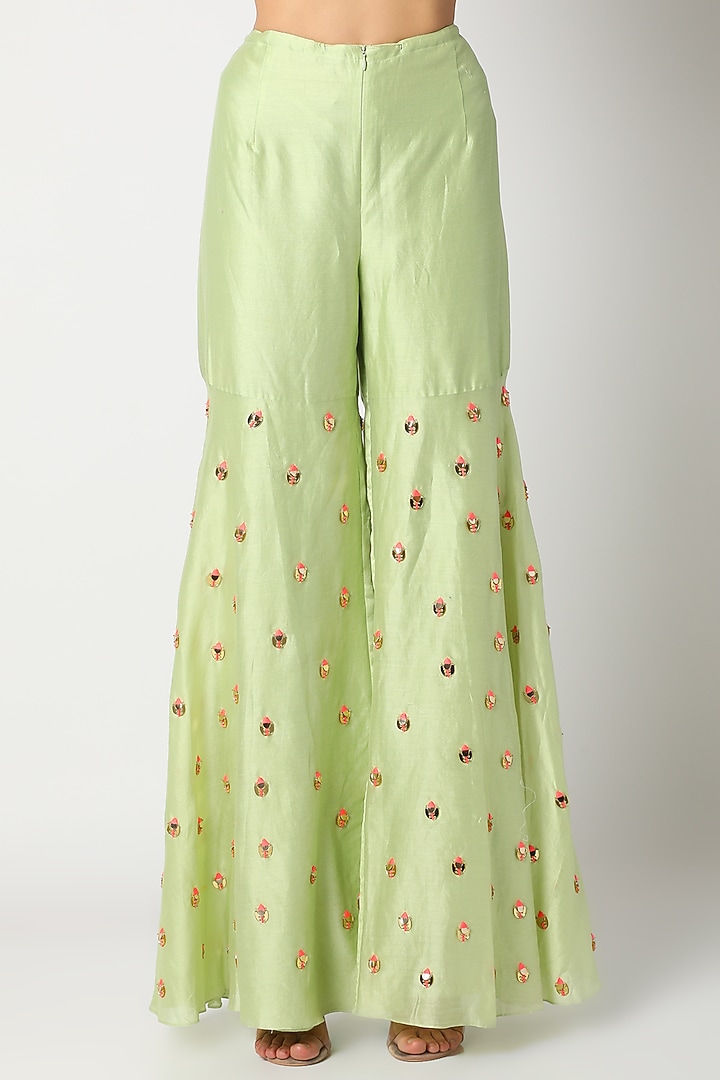 Pistachio Embroidered Wedding Sharara Set by Maison Blu at Pernia's Pop Up Shop
