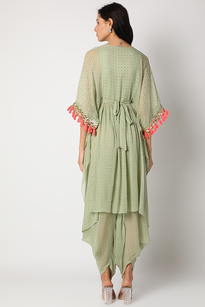 Pistachio Embroidered Pant Set by Maison Blu at Pernia's Pop Up Shop
