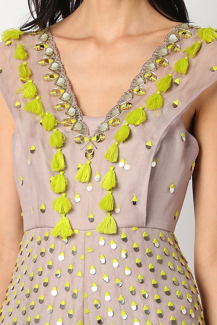 Mauve Embellished Jumpsuit by Maison Blu at Pernia's Pop Up Shop
