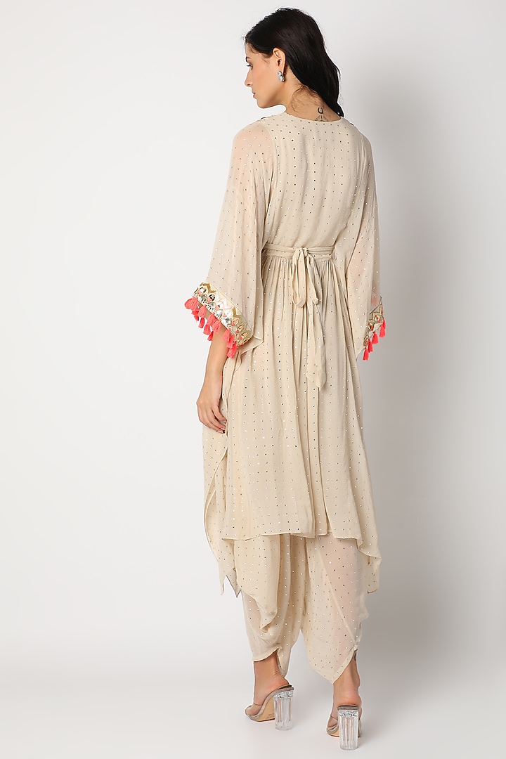 Ivory Embroidered Pant Set by Maison Blu at Pernia's Pop Up Shop