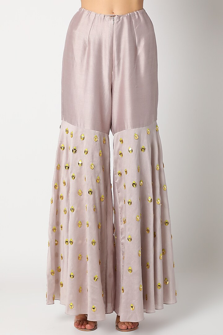 Mauve Embroidered Wedding Sharara Set by Maison Blu at Pernia's Pop Up Shop