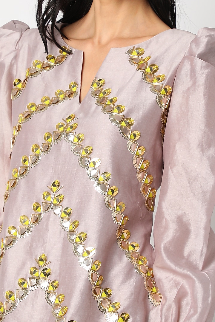 Mauve Embroidered Wedding Sharara Set by Maison Blu at Pernia's Pop Up Shop