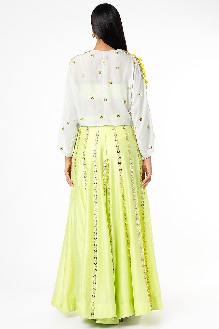 Lime Embroidered Wedding Sharara Set by Maison Blu at Pernia's Pop Up Shop
