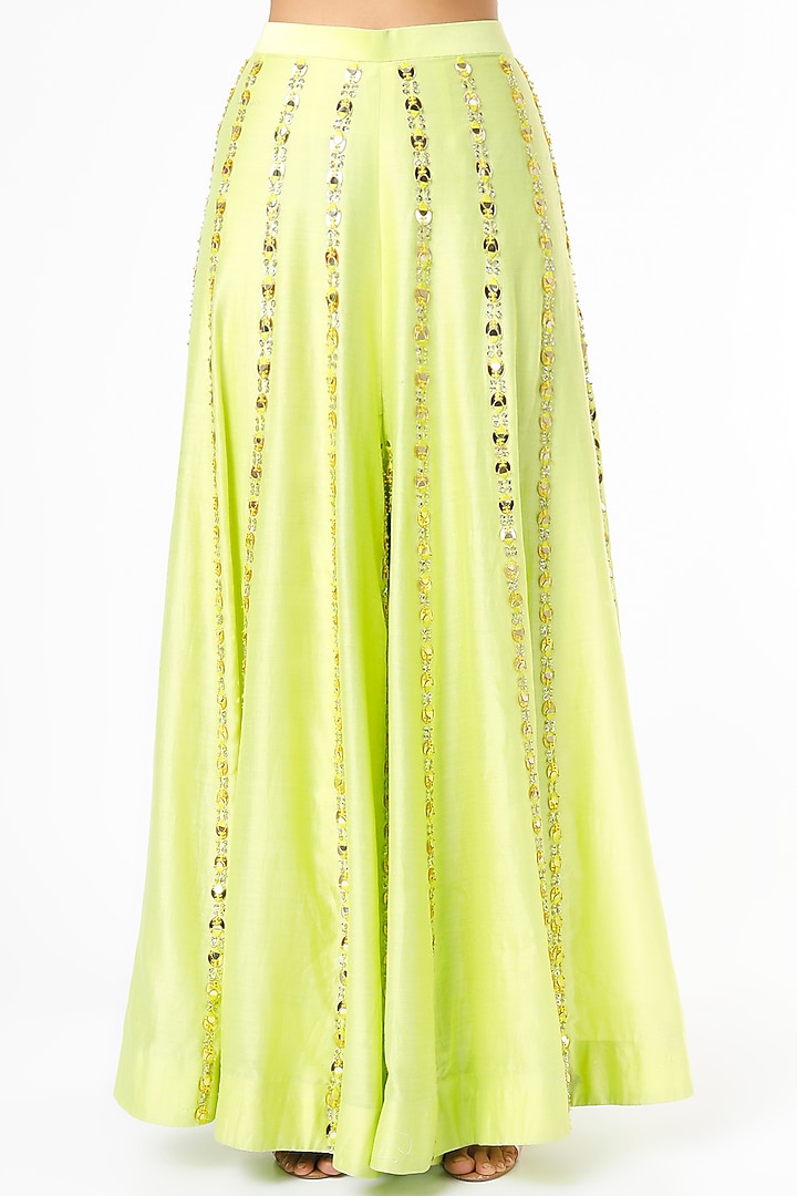Lime Embroidered Wedding Sharara Set by Maison Blu at Pernia's Pop Up Shop