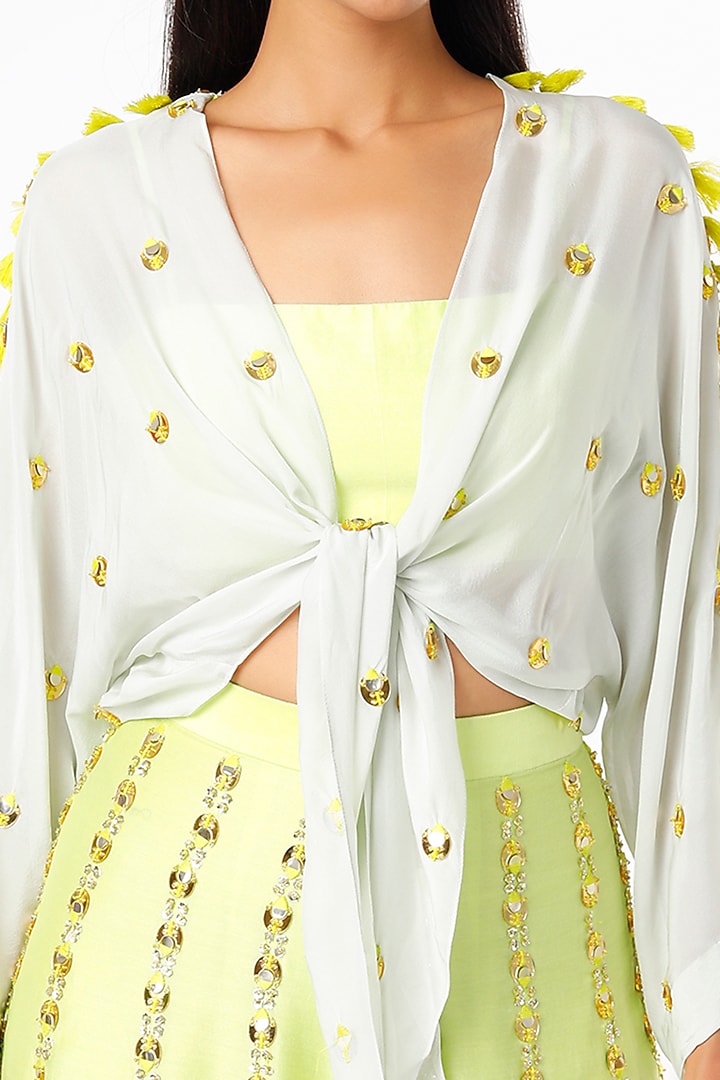 Lime Embroidered Wedding Sharara Set by Maison Blu at Pernia's Pop Up Shop