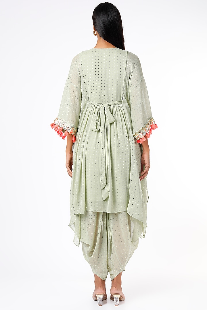 Dusty Green Embroidered Kaftan Set by Maison Blu at Pernia's Pop Up Shop