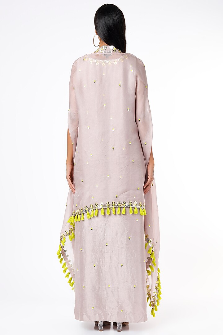 Mauve Embroidered Cape Set by Maison Blu at Pernia's Pop Up Shop