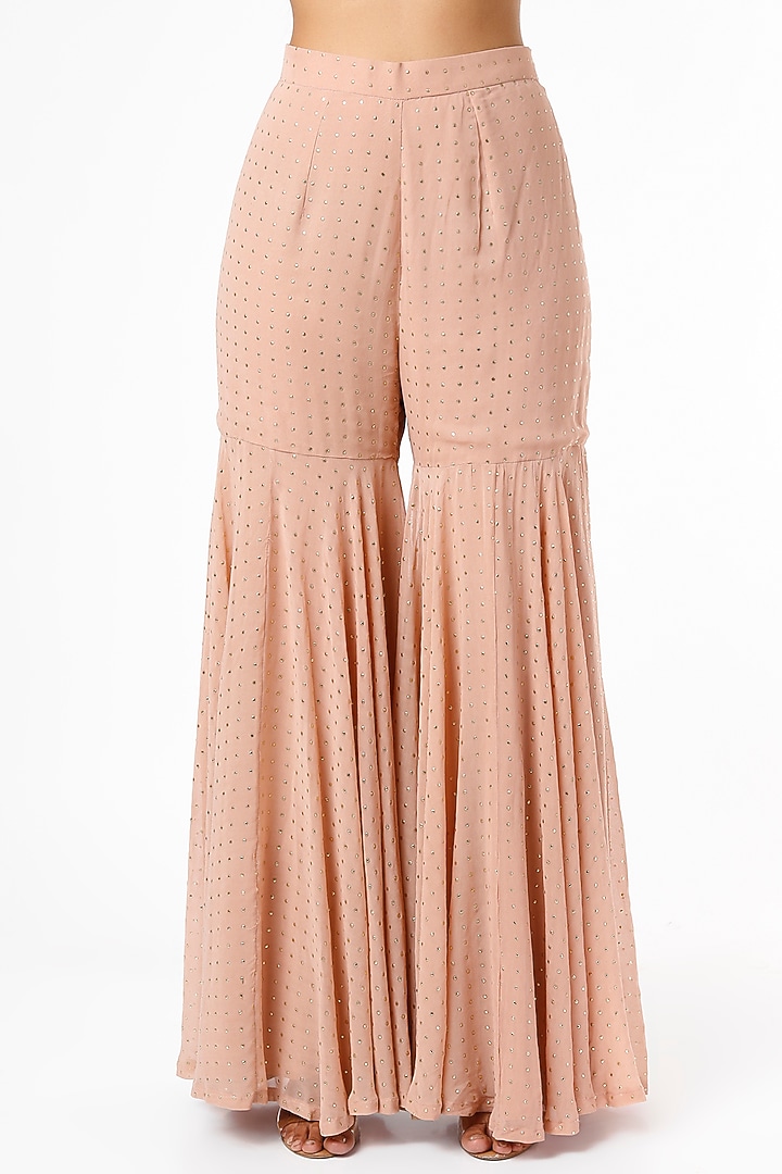 Peach Foil Georgette Kaftan Set by Maison Blu at Pernia's Pop Up Shop