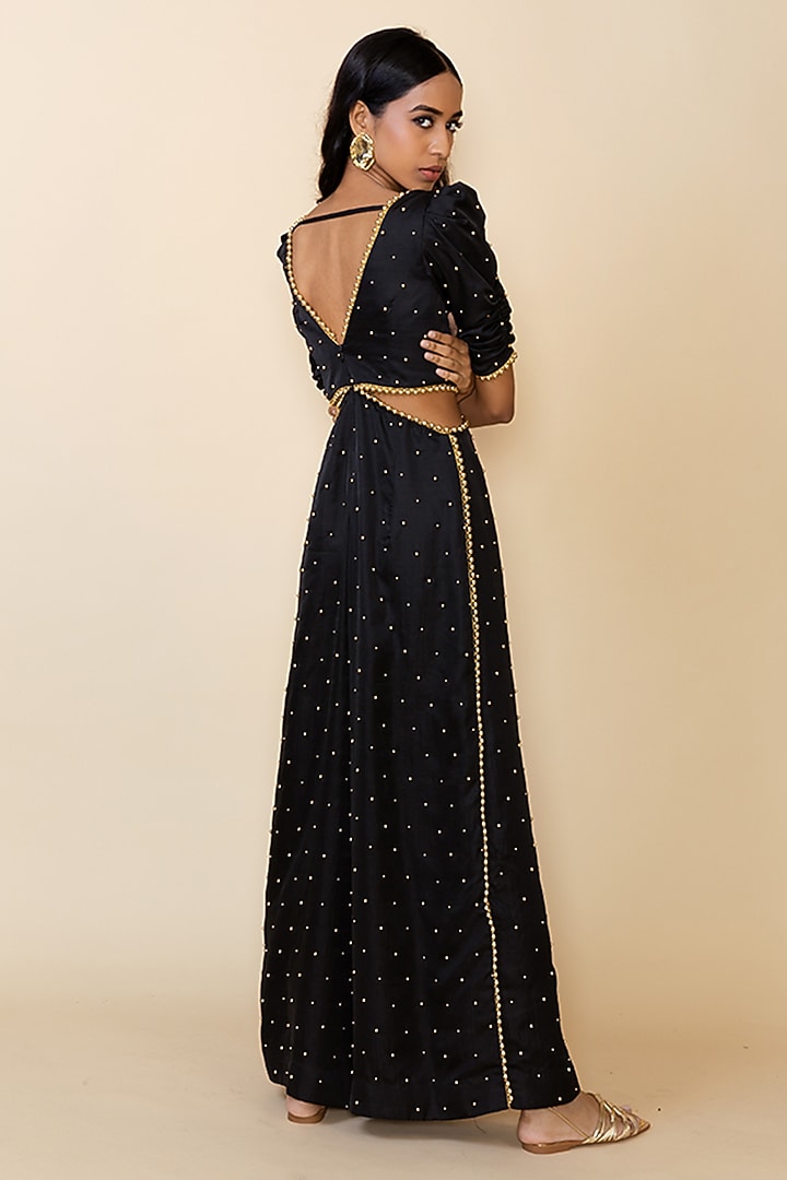 Black Silk Jumpsuit by Maison Blu at Pernia's Pop Up Shop