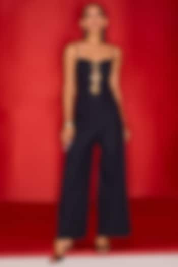 Black Linen Loophole Jumpsuit by Maison Blu at Pernia's Pop Up Shop