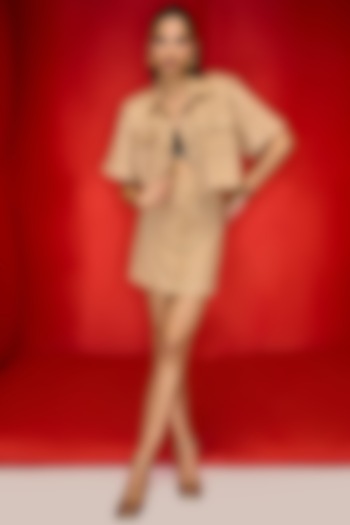 Sand Linen Mini Skirt Set by Maison Blu at Pernia's Pop Up Shop