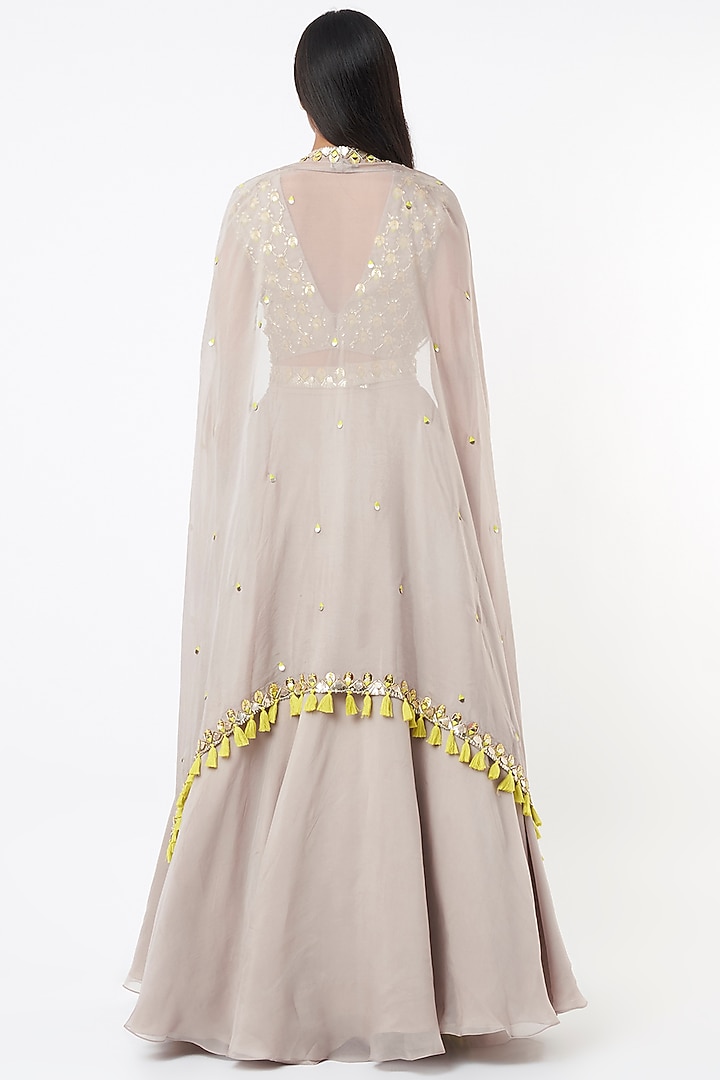 Mauve Tasselled Cape Set by Maison Blu at Pernia's Pop Up Shop