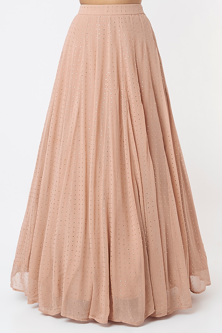 Peach Foil Georgette Cape Set by Maison Blu at Pernia's Pop Up Shop