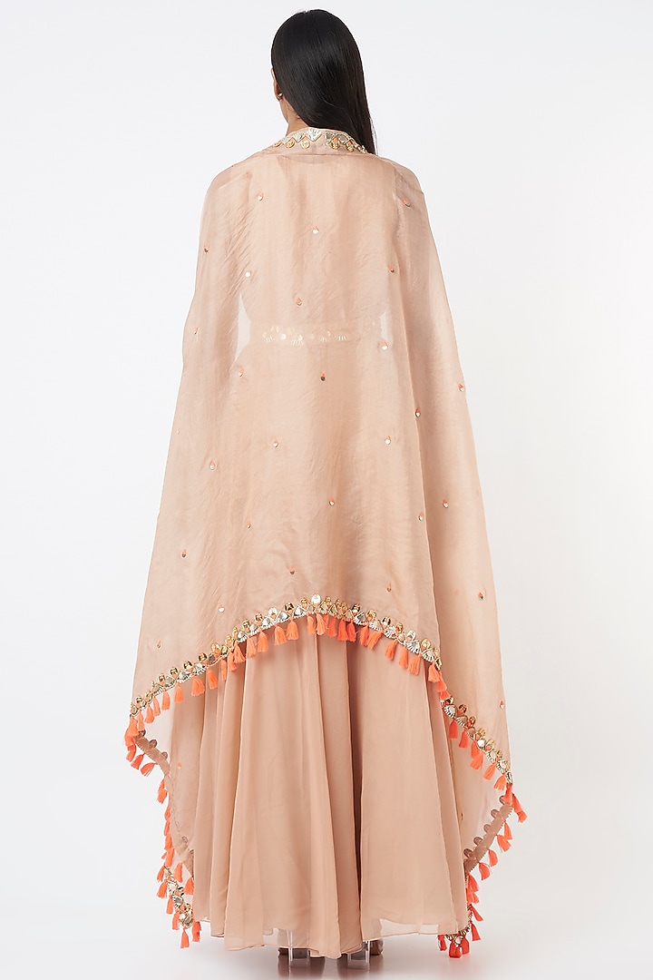 Peach Georgette Engagement Gown by Maison Blu at Pernia's Pop Up Shop