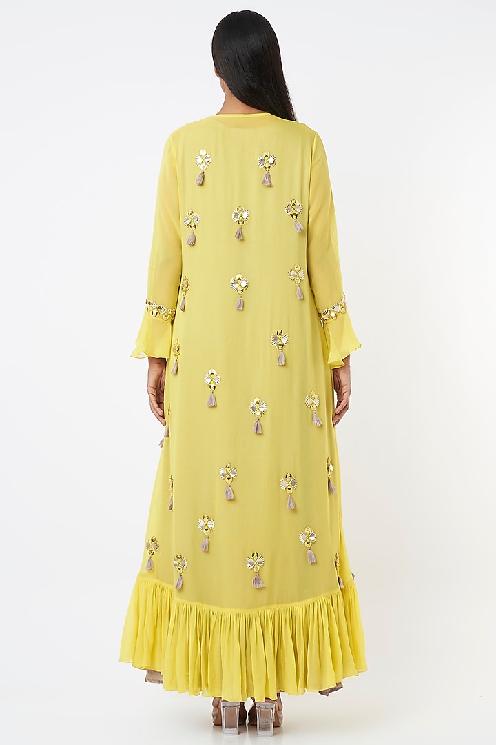 Yellow Tasseled Jacket Cocktail Dress by Maison Blu at Pernia's Pop Up Shop