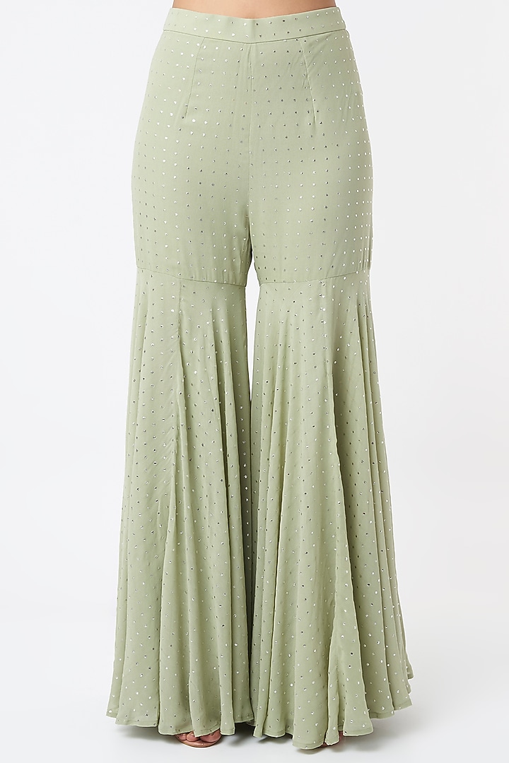 Dusty Green Tasselled Kaftan Set by Maison Blu at Pernia's Pop Up Shop