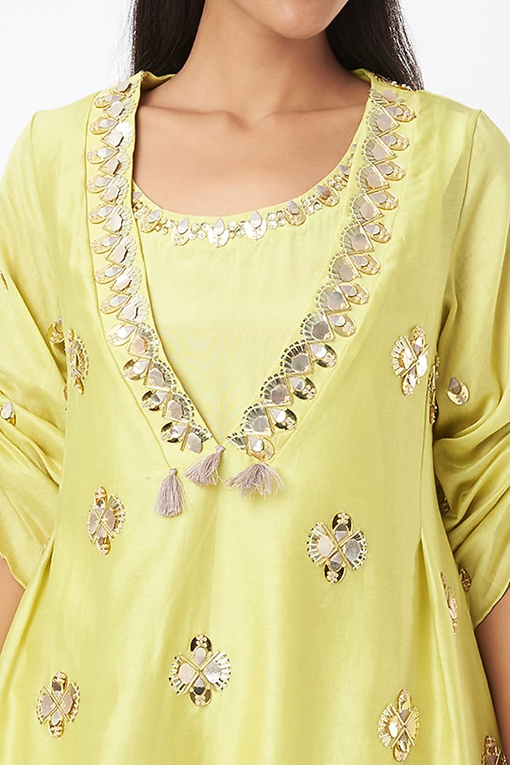 Yellow Wedding Sharara Set With Butti Work by Maison Blu at Pernia's Pop Up Shop