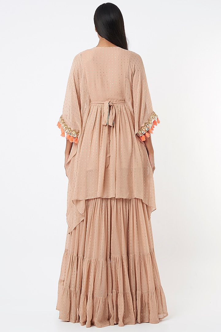 Peach Tasseled Kaftan Set by Maison Blu at Pernia's Pop Up Shop