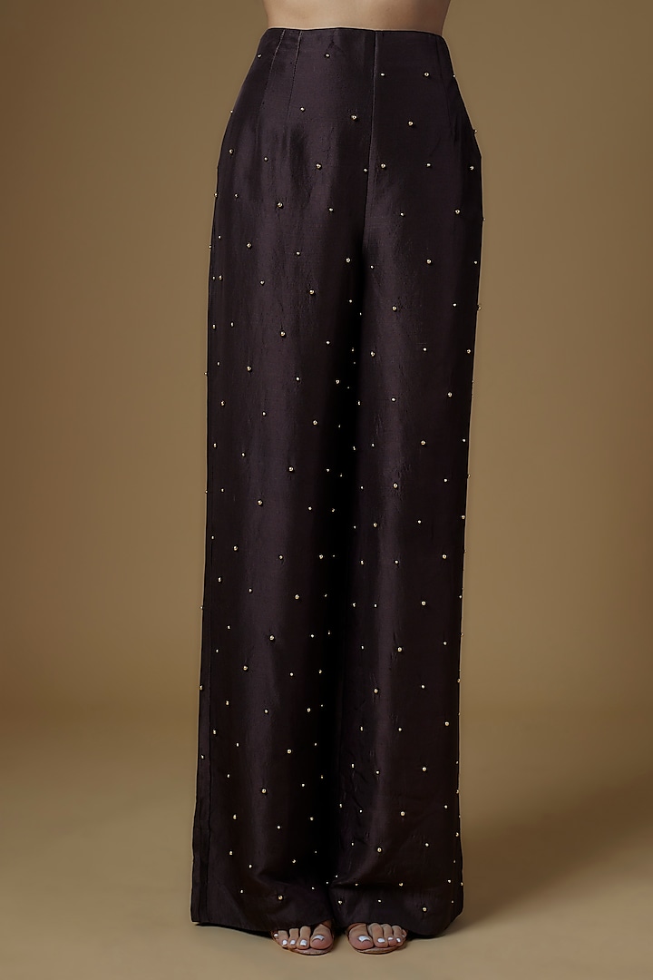 Brown Dupion Silk Co-Ord Set by Maison Blu at Pernia's Pop Up Shop